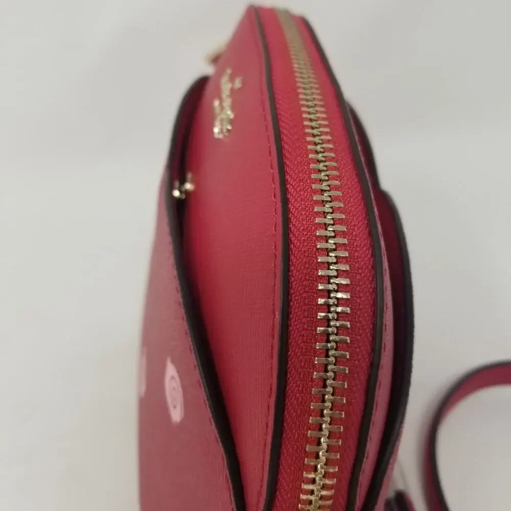 Kate Spade NEW Red Multi Dome Crossbody‎ Chain and Leather Zipper Closer Purse